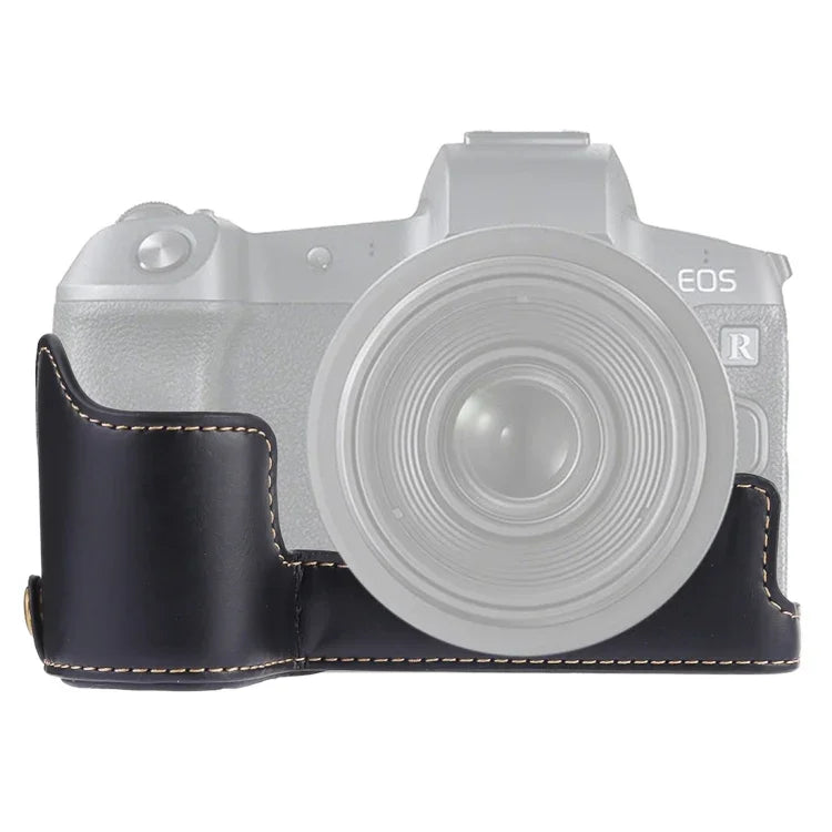قاعدة نصف غطاء كاميرا من جلد PU بخيط 1/4 بوصة لكاميرا Canon EOS R، لـ Canon R