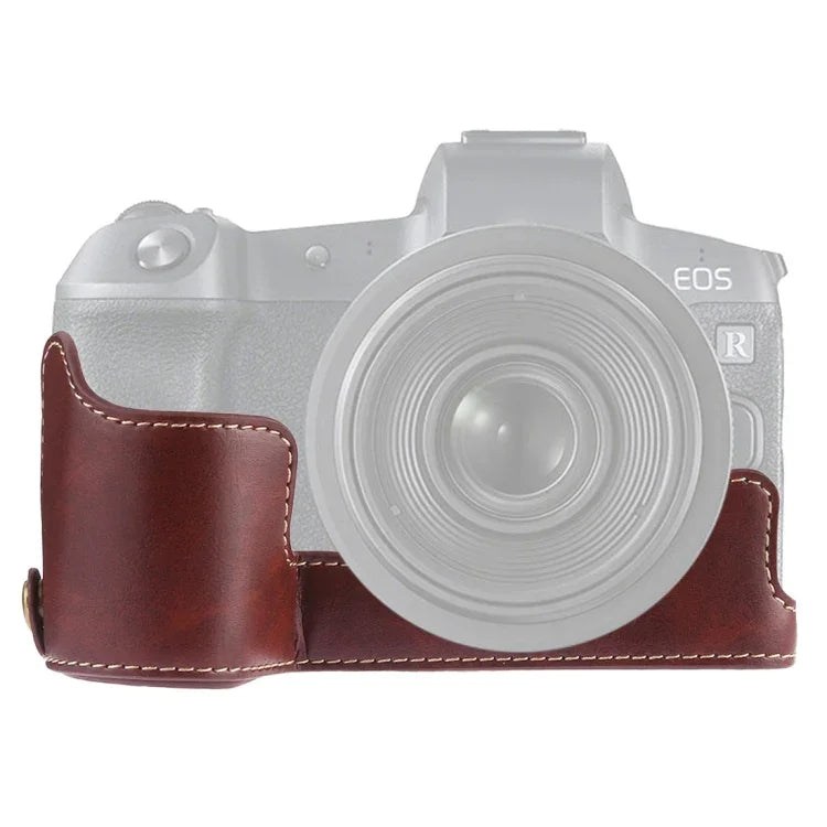 قاعدة نصف غطاء كاميرا من جلد PU بخيط 1/4 بوصة لكاميرا Canon EOS R، لـ Canon R