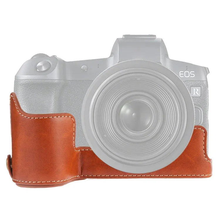 قاعدة نصف غطاء كاميرا من جلد PU بخيط 1/4 بوصة لكاميرا Canon EOS R، لـ Canon R