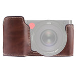 قاعدة نصف غطاء كاميرا من جلد PU بخيط 1/4 بوصة لكاميرا Leica TL (Typ 701)، لـ Leica T701