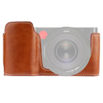 قاعدة نصف غطاء كاميرا من جلد PU بخيط 1/4 بوصة لكاميرا Leica TL (Typ 701)، لـ Leica T701
