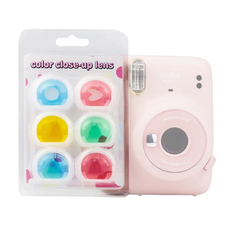 مجموعة 6 قطع / ألوان هلامية فلتر كاميرا لكاميرا Fujifilm Instax mini 11، 6 في 1 لـ Fujifilm Instax mini 11