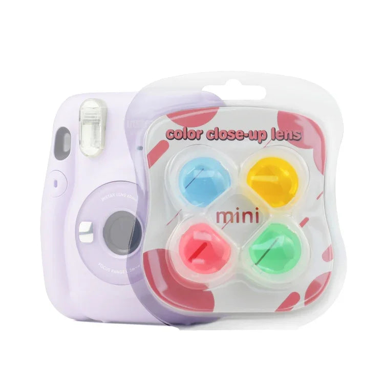 مجموعة 4 قطع / ألوان هلامية لأربع فلاتر كاميرا لكاميرا Fujifilm Instax mini 11، 4 في 1 لـ FUJIFILM instax mini 11