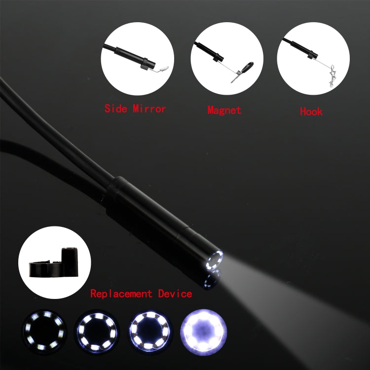 P20 شاشة عرض 4.3 بوصة منظار داخلي HD1080P مع 8 مصابيح LED، الطول: 2m، قطر العدسة: 8mm، سلك صلب، الطول: 2m، سلك صلب