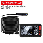 P20 شاشة عرض 4.3 بوصة منظار داخلي HD1080P مع 8 مصابيح LED، الطول: 10m، قطر العدسة: 8mm، سلك صلب، الطول: 10m، سلك صلب