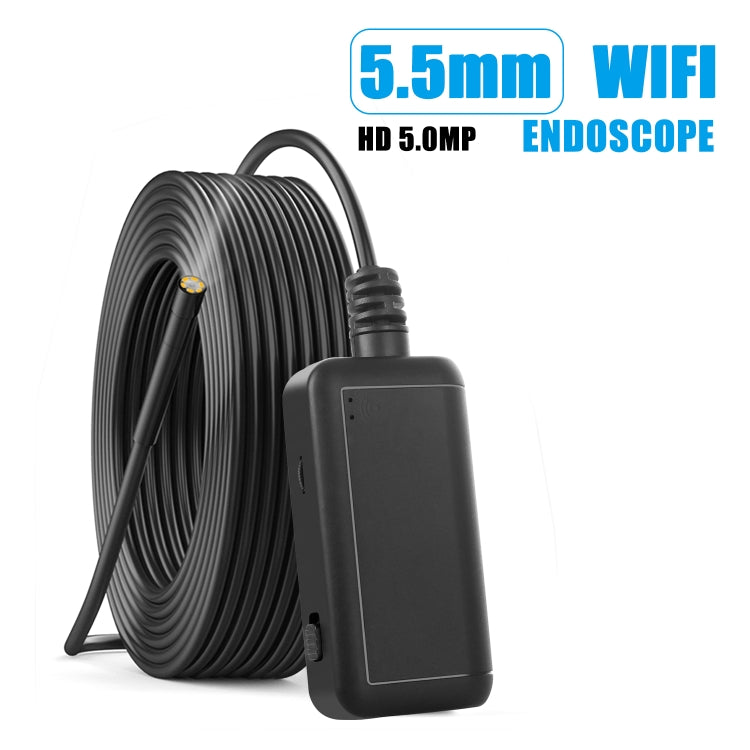 F220 كاميرا منظار داخلي HD 5.0MP بقطر 5.5mm مع WIFI و6 مصابيح LED، الطول: 5m، الطول: 5m