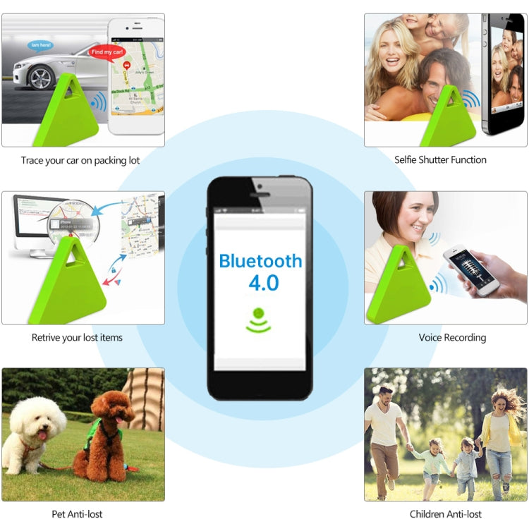 محدد مفاتيح ذكي بلوتوث ثنائي الاتجاه على شكل مثلث HCX003، HCX003 أسود، HCX003 وردي، HCX003 أخضر، HCX003 أبيض