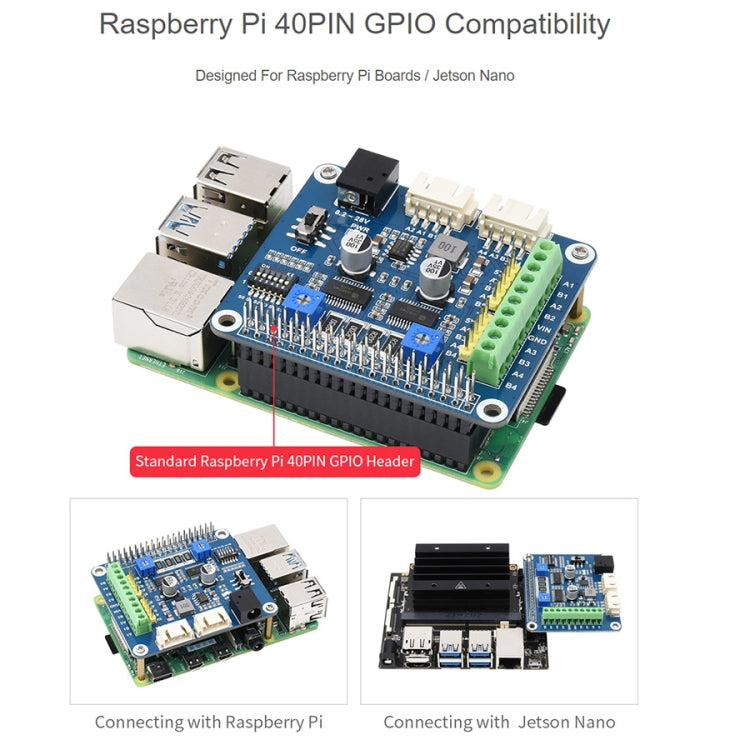 لوحة محرك خطوة Waveshare HRB8825 لـ Raspberry Pi، تشغل محركي خطوة، حتى 1/32 ميكروستيبينغ