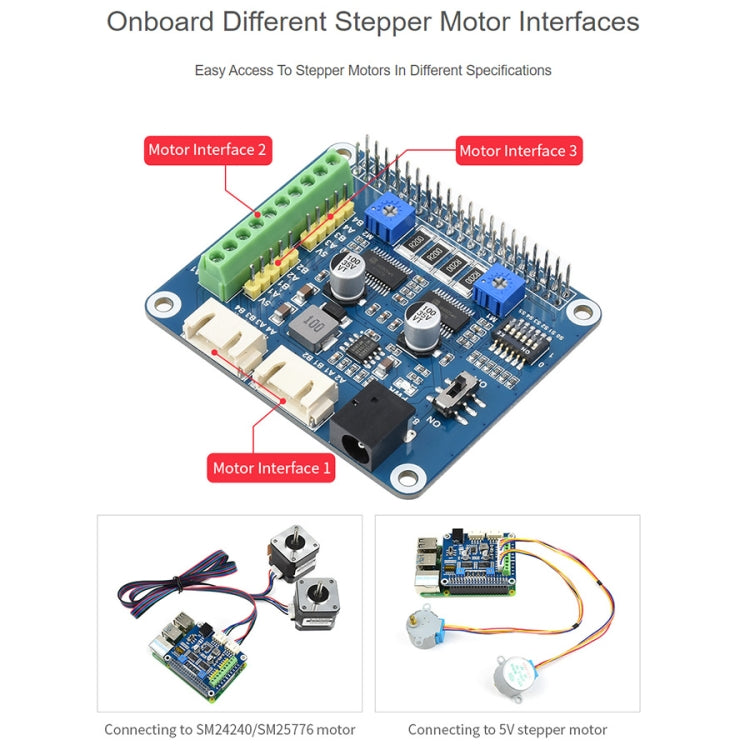 لوحة محرك خطوة Waveshare HRB8825 لـ Raspberry Pi، تشغل محركي خطوة، حتى 1/32 ميكروستيبينغ