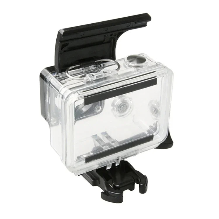 غطاء واقي مقاوم للماء لكاميرا رياضية Gopro HERO4 / 3+، قفل باب خلفي بلاستيكي ABS، غطاء واقي
