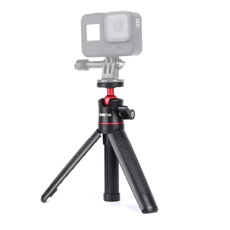 حامل ثلاثي القوائم متعدد الوظائف قابل للطي مع عصا سيلفي ورأس كروي لكاميرات GoPro، Insta360، DJI وكاميرات الحركة الأخرى، حامل ثلاثي القوائم وعصا سيلفي