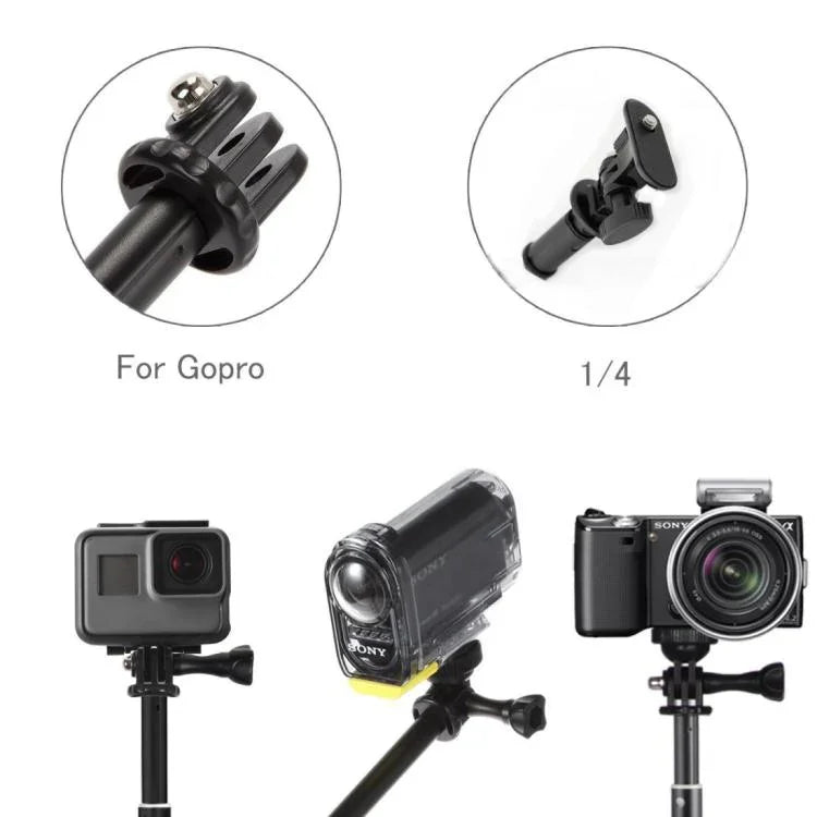 Universal Aluminum Alloy Selfie Stick with Adapter, Length: 25-75cm, Length: 25-75cm
