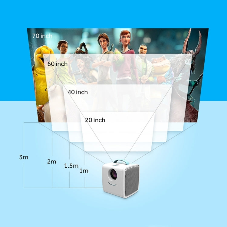 جهاز عرض فيديو للأطفال W-S1 بقوة 10W وسطوع 30 لومن بدقة HD 1080P بتقنية LCD، يدعم AV / USB / بطاقة Mini SD / HDMI / صوت