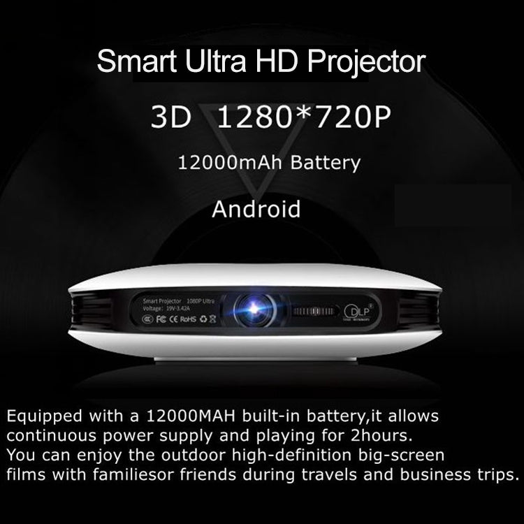 جهاز عرض ليزر ذكي ثلاثي الأبعاد Wejoy DL-S9 بسطوع 220 لومن ودقة 1280x720 720P أندرويد 6.0، يدعم بلوتوث وواي فاي، يدعم HDMI / USB x 2 / بطاقة TF