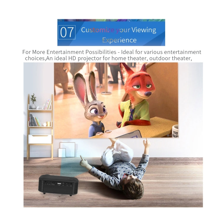 جهاز عرض محمول A2000 بسطوع 800 لومن وشاشة LCD لمسرح منزلي، يدعم 1080P، قابس الاتحاد الأوروبي