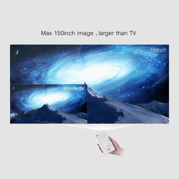 جهاز عرض ذكي محمول P09 بدقة 4K Ultra HD مع تحكم عن بعد بالأشعة تحت الحمراء، معالج Amlogic S905X رباعي النواة A53 بسرعة تصل إلى 1.5 جيجاهرتز، أندرويد 6.0، 1 جيجابايت + 8 جيجابايت، يدعم WiFi 2.4G/5G، بلوتوث، بطاقة TF