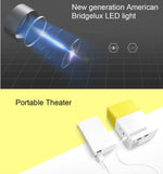 جهاز عرض LED YG-300 بقياس 0.8-2 متر، 24-60 بوصة، 400-600 لومن، مسرح منزلي عالي الدقة مع كابل تحويل فيديو 3 في 1 وجهاز تحكم عن بعد، الحجم: 12.6 × 8.6 × 4.6 سم، قابس أوروبي