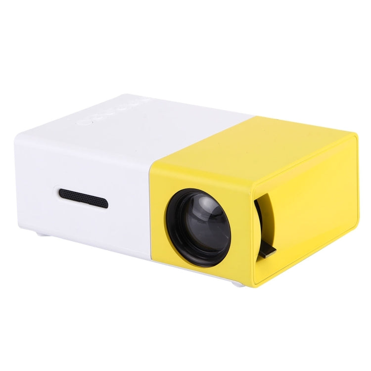جهاز عرض LED YG-300 بقياس 0.8-2 متر، 24-60 بوصة، 400-600 لومن، مسرح منزلي عالي الدقة مع كابل تحويل فيديو 3 في 1 وجهاز تحكم عن بعد، الحجم: 12.6 × 8.6 × 4.6 سم، قابس أوروبي