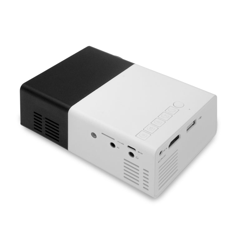 جهاز عرض مسرح منزلي صغير محمول YG300 400 لومن LED مع جهاز تحكم عن بعد، يدعم HDMI و AV و SD و USB