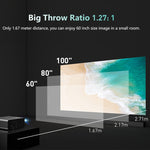 بروجيكتور LED صغير RD825 بدقة 1280x720 وسطوع 2200 لومن للمسرح المنزلي، يدعم HDMI و AV و VGA و USB، نسخة الهاتف المحمول، نسخة الهاتف المحمول