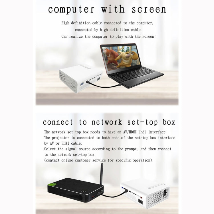 بروجيكتور LED صغير YG520 بدقة 800x480 وسطوع 1800 لومن للمسرح المنزلي، يدعم HDMI و AV و SD و USB و VGA، نسخة الهاتف المحمول، نسخة الهاتف المحمول