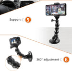 حامل مشبك بفكي شفط لكاميرات GoPro، Insta360، DJI وكاميرات الحركة الأخرى، مشبك بفكي شفط