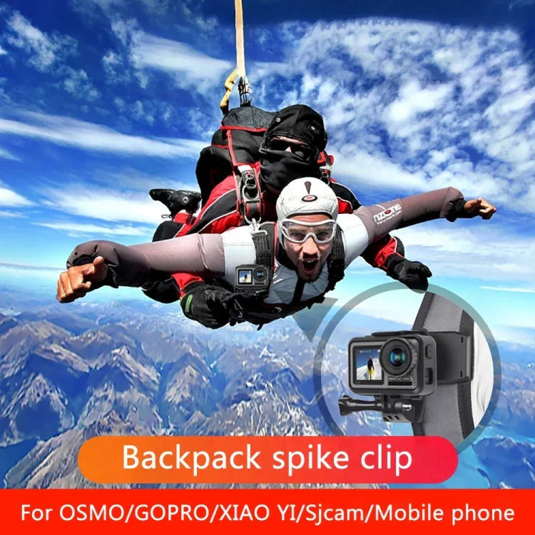 RUIGPRO مشبك تثبيت دوار بزاوية 360 درجة لحقيبة الظهر مع مسمار لـ GoPro، Insta360، DJI وكاميرات الحركة الأخرى، مشبك دوار 360 درجة