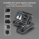RUIGPRO مشبك تثبيت دوار بزاوية 360 درجة لحقيبة الظهر مع مسمار لـ GoPro، Insta360، DJI وكاميرات الحركة الأخرى، مشبك دوار 360 درجة