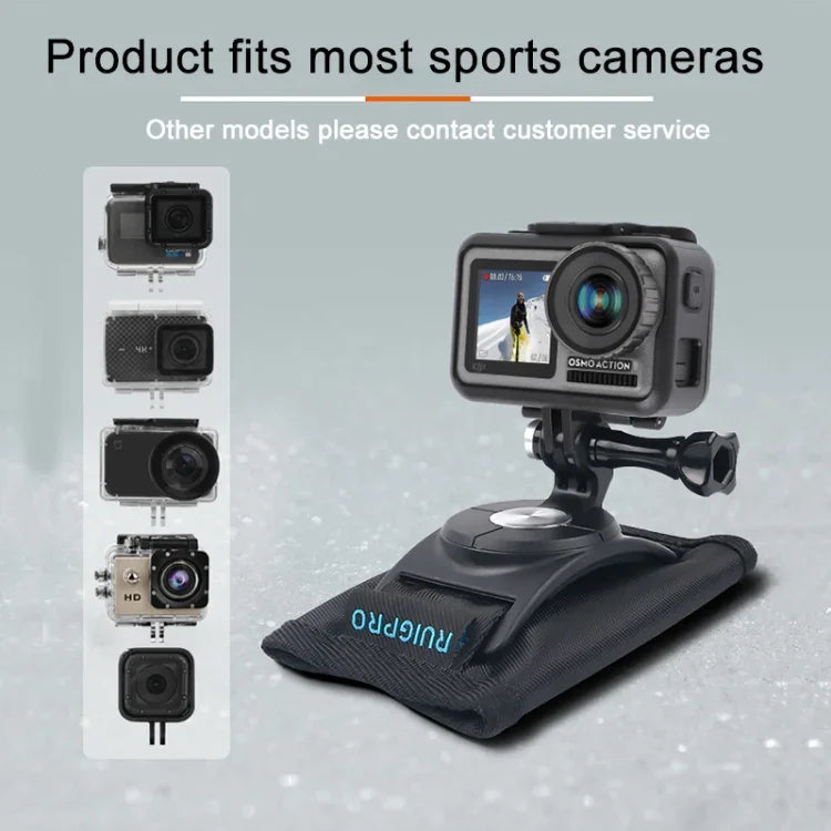 RUIGPRO مشبك تثبيت لحقيبة الظهر مع مسمار من نوع خطاف وحلقة لـ GoPro، Insta360، DJI وكاميرات الحركة الأخرى، مشبك خطاف وحلقة