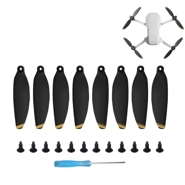 مجموعة 8 قطع من مراوح جناح سريعة التحرير منخفضة الضوضاء Sunnylife 4726F لـ DJI Mavic Mini 1، لـ DJI Mavic Mini 1 فضي، لـ DJI Mavic Mini 1 ذهبي