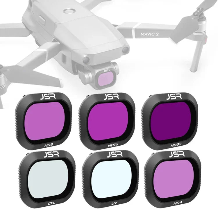 فلتر عدسة 6 في 1 JSR Drone UV+CPL+ND4+ND8+ND16+ND32 لـ DJI MAVIC 2 Pro، UV+CPL+ND4+ND8+ND16+ND32