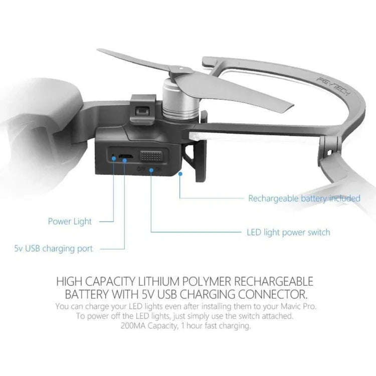 حامي مروحة LED مضيء PGYTECH P-UN-034 لـ DJI Mavic Air، لـ DJI Mavic Air