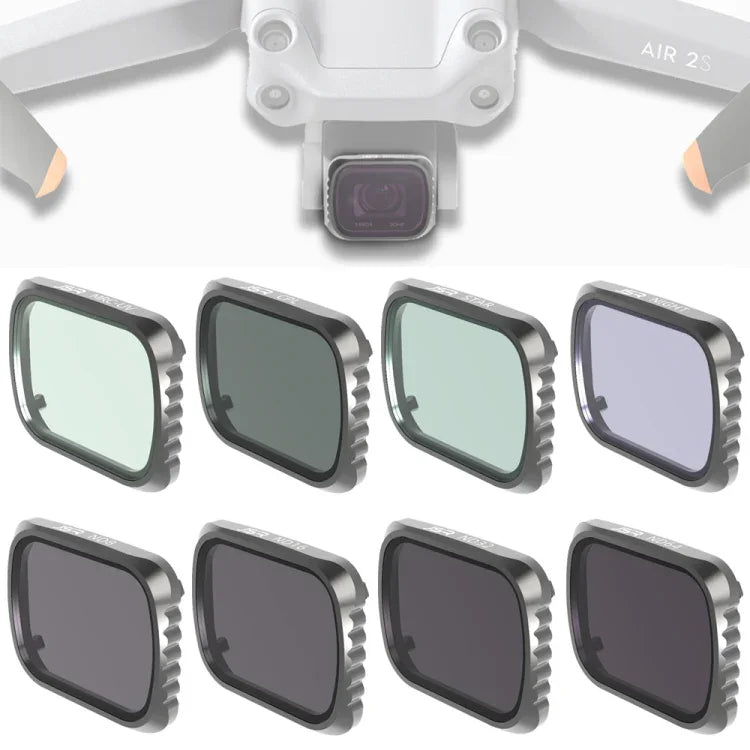 فلتر عدسة JSR KS 8 في 1 UV + CPL + ND8 + ND16 + ND32 + ND64 + STAR + NIGHT لطائرة DJI Air 2S، إطار من الألمنيوم، UV + CPL + ND8 + ND16 + ND32 + ND64 + STAR + NIGHT