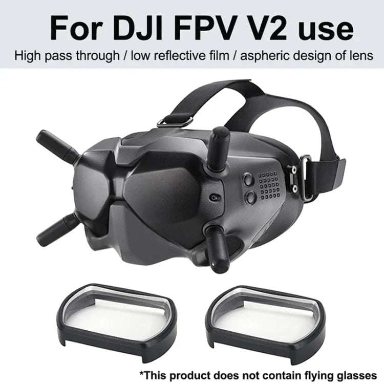 عدستان نظارات قصر نظر RCSTQ 2 قطع بدرجة 550 تصحيح الرؤية عدسة غير كروية لنظارات DJI FPV V2، 550 درجة