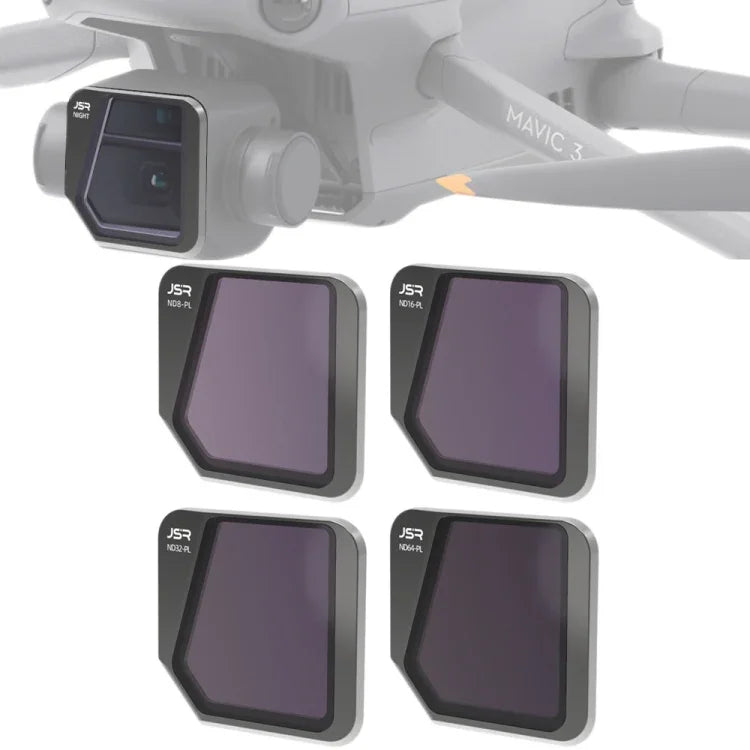 فلتر عدسة JSR Drone 4 في 1 ND8PL+ND16PL+ND32PL+ND64PL لطائرة DJI Mavic 3، ND8PL+ND16PL+ND32PL+ND64PL