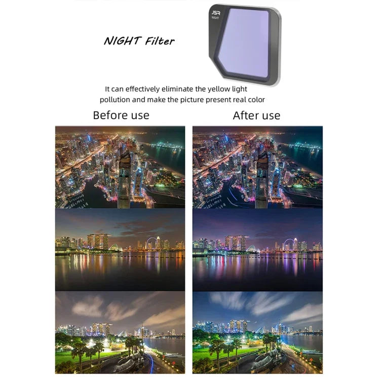 فلتر عدسة JSR Drone 8 في 1 MCUV+CPL+ND16+32+64+1000+STAR+NIGHT لطائرة DJI Mavic 3، MCUV+CPL+ND16+32+64+1000+STAR+NIGHT