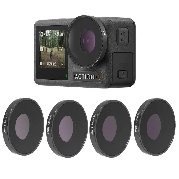 فلتر عدسة JSR 4 في 1 ND8PL / ND16PL / ND32PL / ND64 PL لطائرة DJI Osmo Action 3، 4 في 1 NDPL