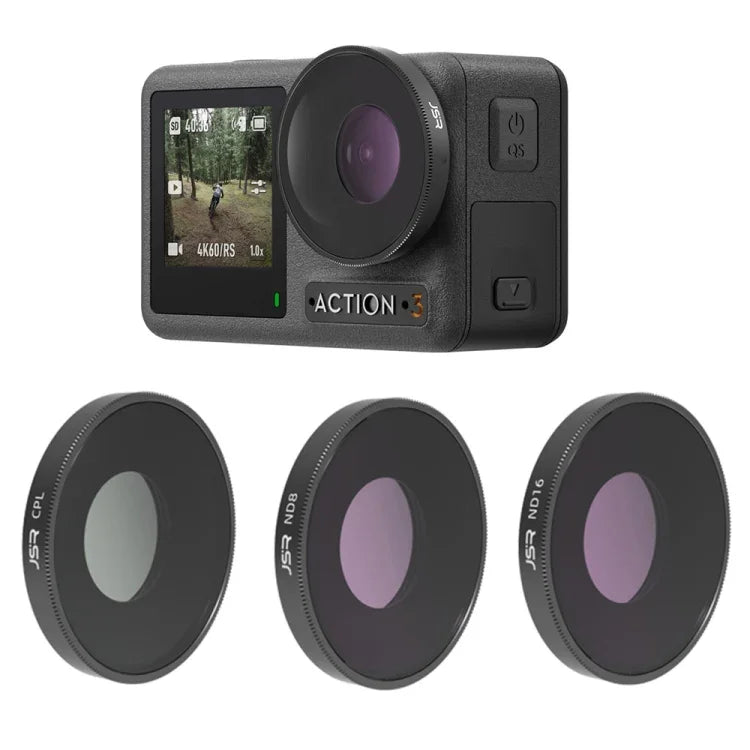 فلتر عدسة JSR 3 في 1 CPL ND8 ND16 لـ DJI Osmo Action 3، 3 في 1