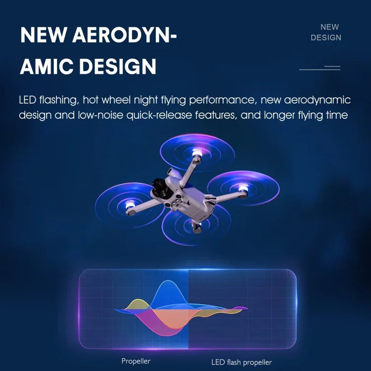 مراوح LED ملونة منخفضة الضوضاء مزدوجة لـ DJI Mini 4 Pro / Mavic Mini 3 Pro STARTRC، لـ DJI Mavic Mini 3 Pro