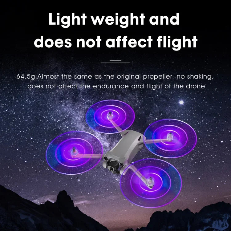 مراوح LED ملونة منخفضة الضوضاء مزدوجة لـ DJI Mini 4 Pro / Mavic Mini 3 Pro STARTRC، لـ DJI Mavic Mini 3 Pro