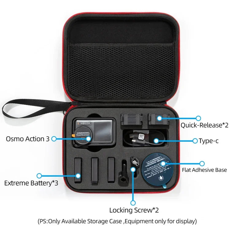 حقيبة تخزين لحمل DJI Osmo Action 3، الحجم: 21 × 16 × 6سم، لـ DJI Osmo Action 3