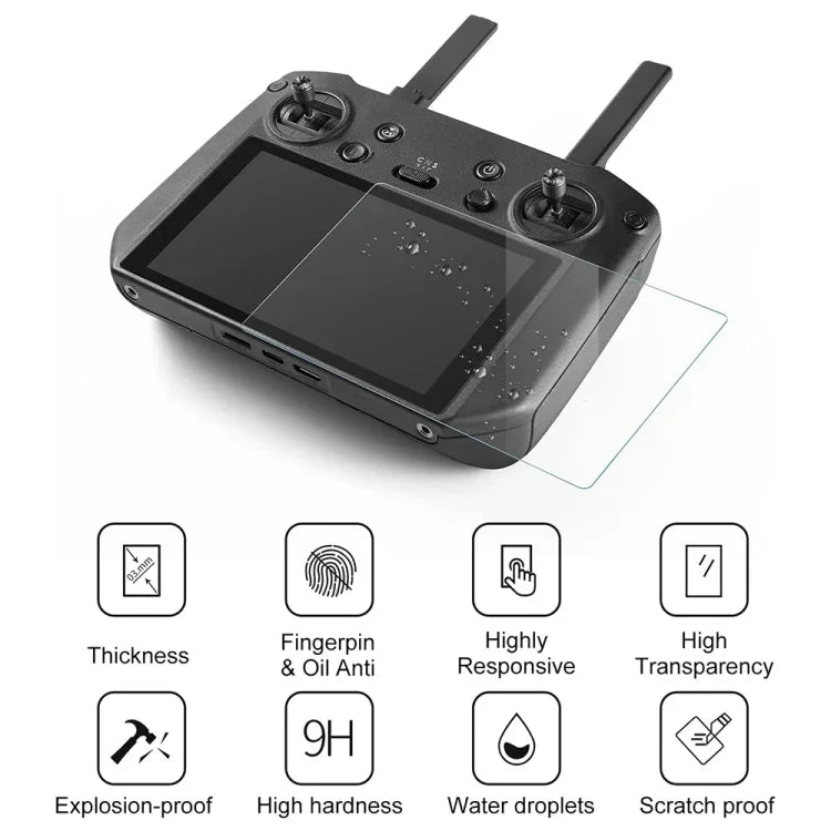 فيلم شاشة زجاجي مقوى مقاوم للانفجار لجهاز التحكم عن بعد DJI Mavic 2، لجهاز التحكم عن بعد DJI Mavic 2
