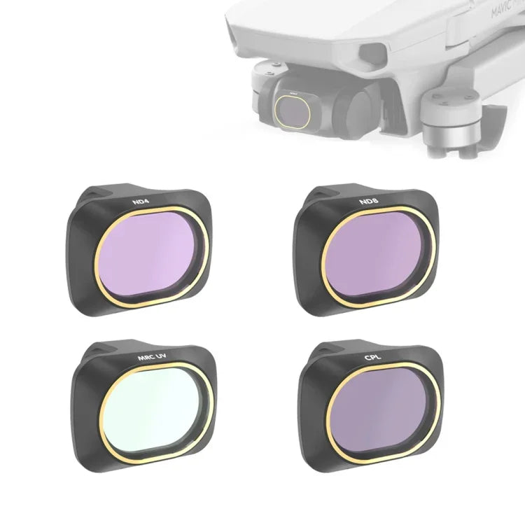 فلتر عدسة 4 في 1 UV + CPL + ND4 + ND8 لكوادكوبتر JSR درون DJI MAVIC mini، UV + CPL + ND4 + ND8