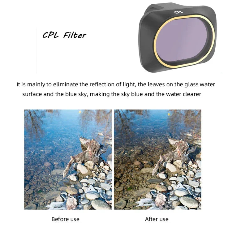 فلتر عدسة 4 في 1 UV + CPL + ND4 + ND8 لكوادكوبتر JSR درون DJI MAVIC mini، UV + CPL + ND4 + ND8
