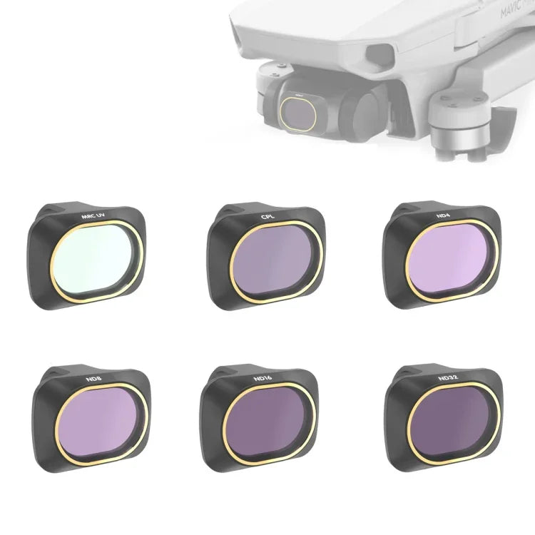 فلتر عدسة 6 في 1 UV + CPL + ND4 + ND8 + ND16 + ND32 لكوادكوبتر JSR درون DJI MAVIC mini، UV + CPL + ND4 + ND8 + ND16 + ND32