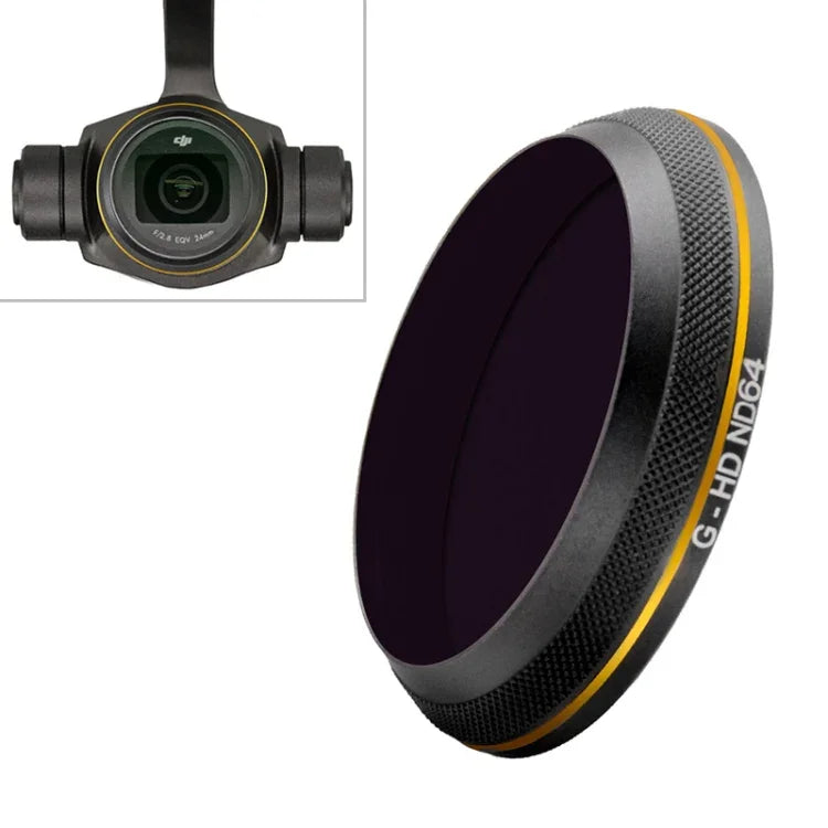فلتر عدسة PGYTECH X4S-HD ND64 بحافة ذهبية لـ DJI Inspire 2 / X4S كاميرا جيمبال طائرة بدون طيار، ND64
