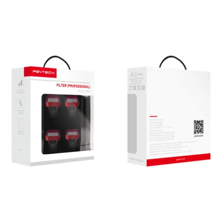 مجموعة 4 فلاتر عدسة تعتيم PGYTECH P-12A-019 ND8 / 16 / 32 / 64 لملحقات طائرة DJI Mavic Mini، فلاتر تعتيم ND8 / 16 / 32 / 64