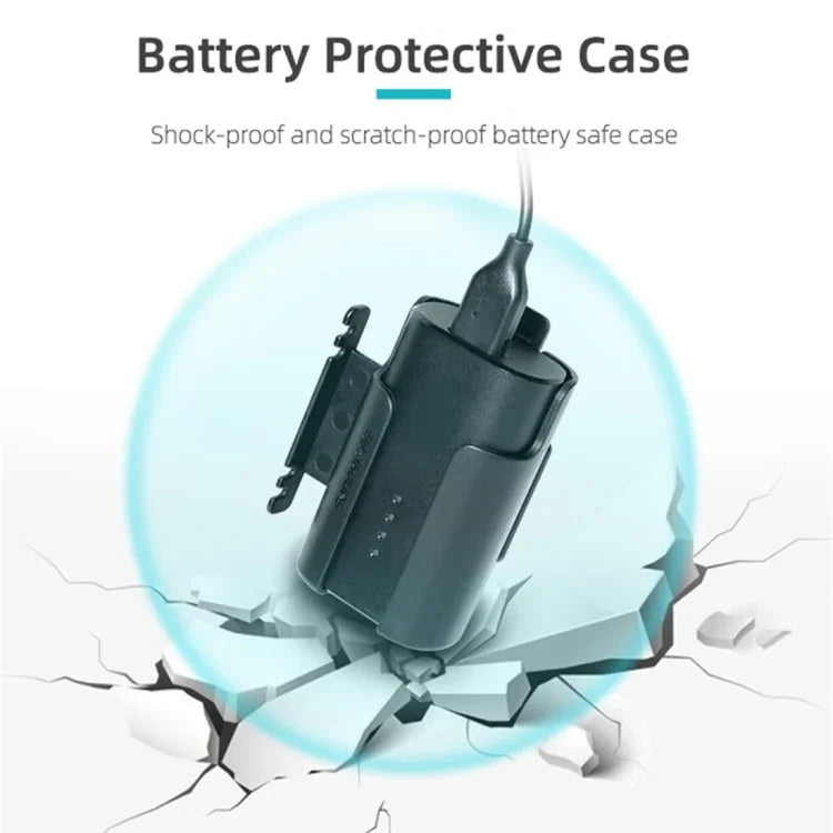 حامل بطارية Sunnylife مع إدارة كابلات ولفاف، غطاء واقي لنظارات DJI FPV V2، حامل بطارية Sunnylife