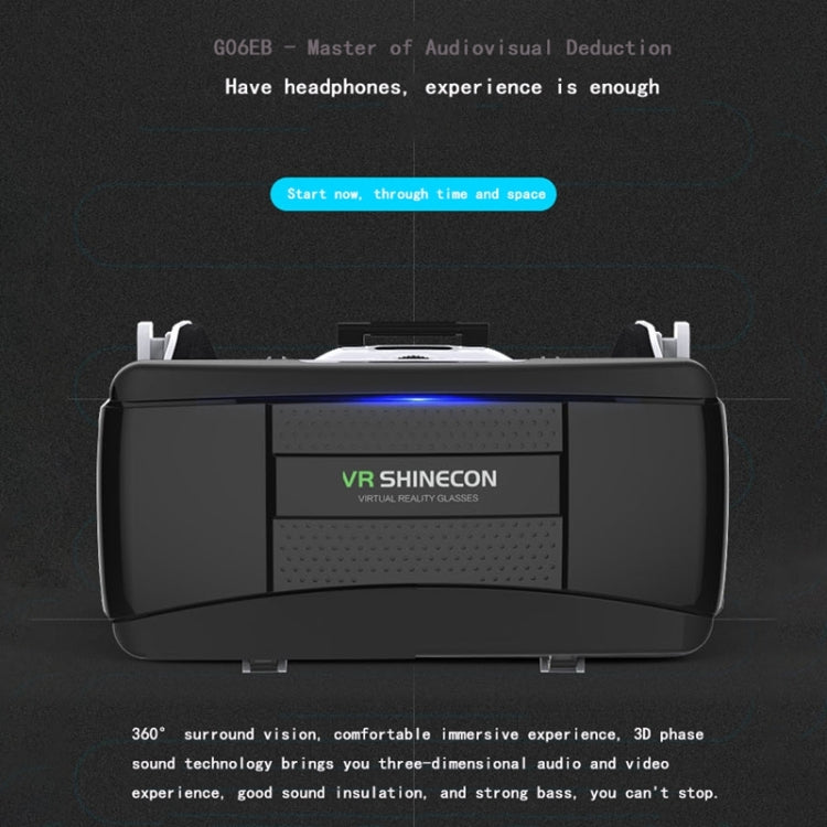 نظارات فيديو ثلاثية الأبعاد للواقع الافتراضي VR SHINECON G06EB مناسبة لهواتف ذكية من 4.7 إلى 6.1 بوصة مع سماعة HiFi، G06EB