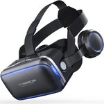 نظارات فيديو ثلاثية الأبعاد للواقع الافتراضي VR SHINECON G04E مناسبة لهواتف ذكية من 3.5 إلى 6.0 بوصة مع سماعة HiFi